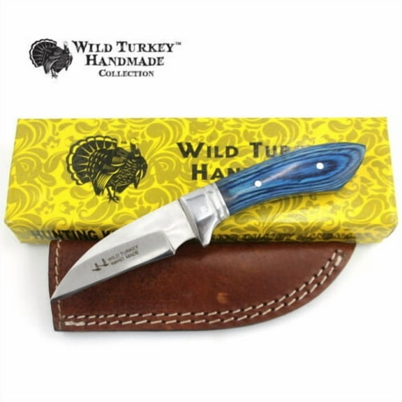 Wild Turkey Handmade Collection 7.25" Fixed Blade Hunting Knife w/ Sheath