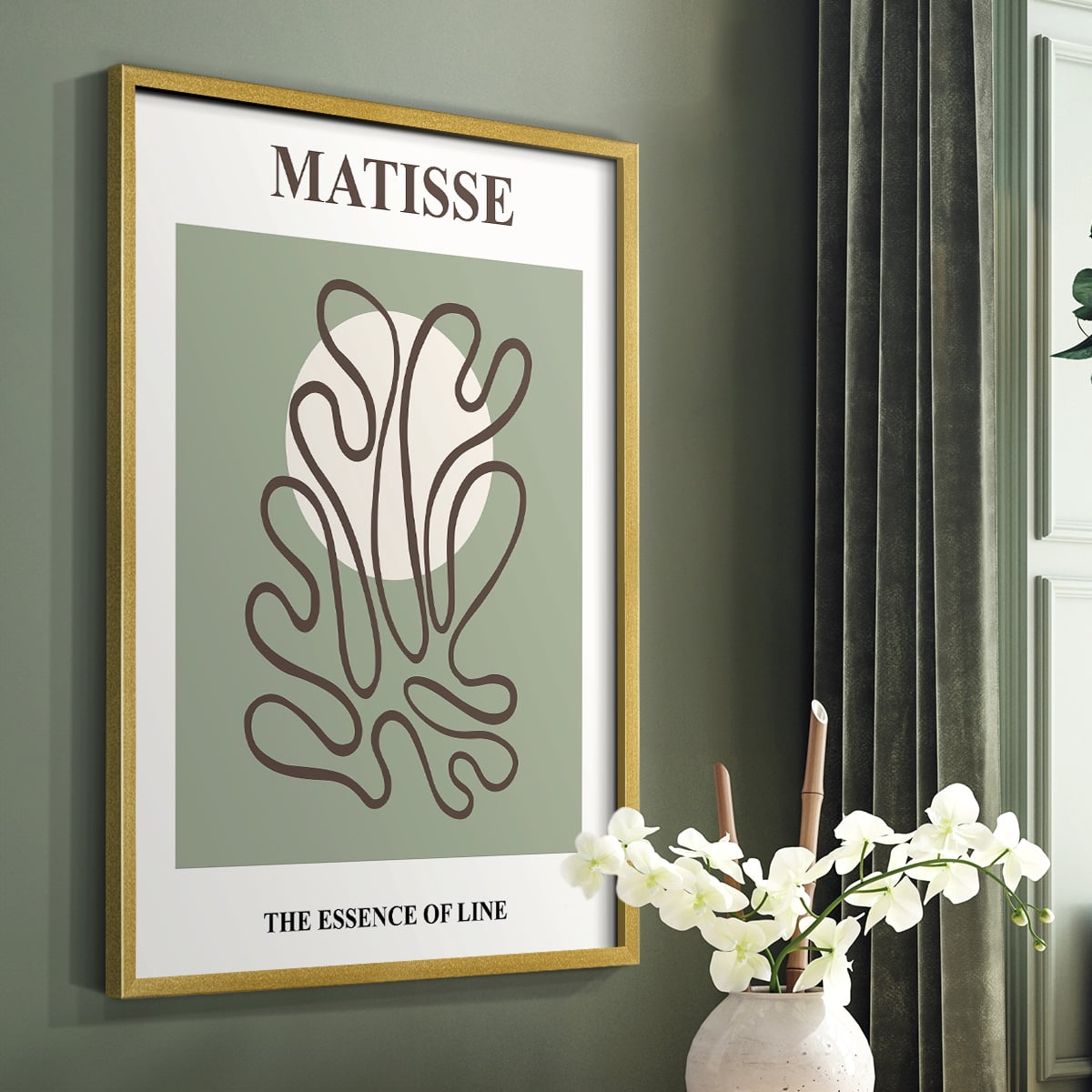 Matisse CXIII Framed Print in Gold Solid Wood 11 x 14 Framed Print