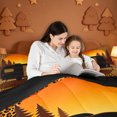 thumbnail image 4 of meiyoeat leopard Print Camper Full Size Comforter Sets,Sunset Silhouette Print Bedding Comforter Set,Black Reversible,3-Piece,1 Comforter and 2 Pillowcases, 4 of 7