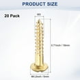 thumbnail image 3 of Uxcell 20-Pack Wood Screws, M3 x 18mm Brass Slotted Round Head, 3 of 6