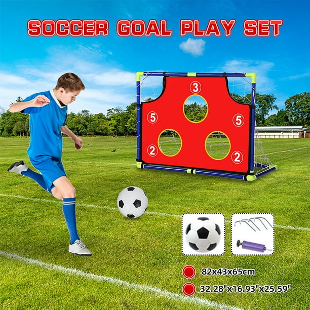 Football Play Set Kids Soccer Goal Set 3 Targets Net For Improving Passing And Shooting Accuracy For Backyard Indoor Outdoor Sports Walmart Com Walmart Com