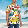 thumbnail image 6 of Uemuo Transports with Animals Printed Regular Fit Short Sleeve Casual Hawaiian Shirt for Men,Aloha shirt,Tropical shirt,Floral print shirt,Vacation Beach shirt-Large, 6 of 9