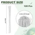 thumbnail image 2 of Alambre Floral Uxcell 0.45mm 26 Gauge, 120 Pcs Alambre para Flores, Alambre Envuelto en Papel para Manualidades, Blanco, 2 of 6