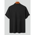thumbnail image 3 of INCERUN Men's Stand Collar Bottoming Shirt Solid Color Short Sleeve T-Shirt, 3 of 4