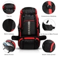 thumbnail image 3 of 65L Camping Hiking Backpack Water Resistant Large Outdoor Travel Backpack for Men & Women, Red, 006, 3 of 11