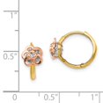 thumbnail image 3 of 14K Two-Tone Gold Earring Hinged Huggie Women'S Cubic Zirconia CZ 12 mm 7, 3 of 3