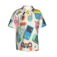 thumbnail image 2 of Bixox Men's Hawaiian Shirts Men's Playing Video Games Print Short-Sleeve Shirt-XX-Large, 2 of 8