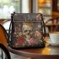 thumbnail image 3 of Kuiaobaty Skull Rose Print Crossbody Bag for Women, Lightweight PU Leather Shoulder Purse with Adjustable Strap, Zipper Pockets Messenger Handbag Crossbody for Travel, 3 of 7