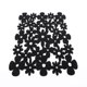 thumbnail image 1 of Juego de 4 manteles individuales de fieltro negro para comedor, diseño de flores cortadas no tejidas para mesas elegantes, 1 of 4