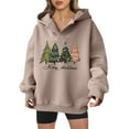 thumbnail image 2 of Merry Christmas Hoodies for Women 2025 Long Sleeve Holiday Xmas Graphic Hooded Sweatshirt Pullover Tops, 2 of 5