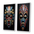 thumbnail image 3 of Designart "Tribal Pende African Mask II" African Tribal Framed Wall Art Set Of 2 - Coral People Framed Wall Art Set Of 2, 3 of 7