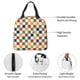 thumbnail image 4 of Fotbe Floral Checkerboard Bolsa Térmica con Estampado y Forro de Aluminio Grueso Bolsa de Almuerzo con Bolsillo Frontal para Hombres y Mujeres, Ideal para Trabajo, Escuela, 4 of 8