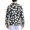 thumbnail image 3 of CHAQUETA DE TRAJE CHIC PARA HOMBRE CON ESTAMPADO FLORAL, SOLAPA DE PICO, BLAZER CASUAL DE UN BOTÓN, TAMAÑO 34, NEGRO Y BLANCO, 3 of 6