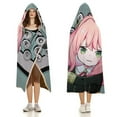 thumbnail image 4 of Anya Forger Spy X Hooded Blanket Poncho, Wearable Hooded Blanket Cozy Soft Warm Plush Fleece Blanket for Adult Women Men, 4 of 7