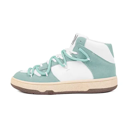 

Women‘s Colorblock Double Shoelace Lace-Up Skate Shoes Casual High Top Sneaker Women‘s Footwear