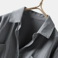 thumbnail image 5 of Wdgfv Women's Oversized Linen Shirts Blouses Tops Long Sleeve High Low Button Up Shirts, 5 of 5