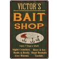 thumbnail image 1 of VICTOR'S Green Bait Shop Man Cave Wall Decor Gift 8x12 Metal 108120027087, 1 of 1