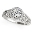 thumbnail image 1 of 14k White Gold Diamond Engmt Ring Baroque Shank Design 1 1/8 cttw SZ 9, 1 of 4