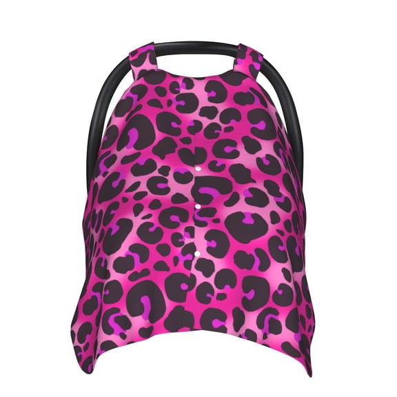 Car Seat Cover Baby - red pink Leopard print Breathable Infant Car Seat Cover for Baby Carseat, Lightweight Comfort Baby Essentials Must Haves Newborn Stuff for Girl Boy