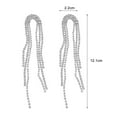 thumbnail image 7 of Happy date Elegant Long Rhinestone Chain Earrings. Punk Double Strand Tassel Line Earrings Minimalism Crystal Drop Earrings for Women Wedding Jewelry, 7 of 7