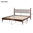 thumbnail image 4 of Euroco Wood Retro Style King Size Platform Bed with Slats for Living Room, Walnut, 4 of 8