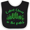 thumbnail image 3 of Inktastic St. Patrick's Day Cutest Clover in the Patch in Plaid Boys or Girls Baby Bib, 3 of 4