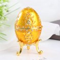 thumbnail image 3 of Faberge Egg Jewelry Box Faberge Egg Hand Painted Enameled Faberge Decorative,Hand Painted Enameled Faberge Egg Style Decorative Hinged Jewelry Trinket Box for Home Decor, 3 of 8