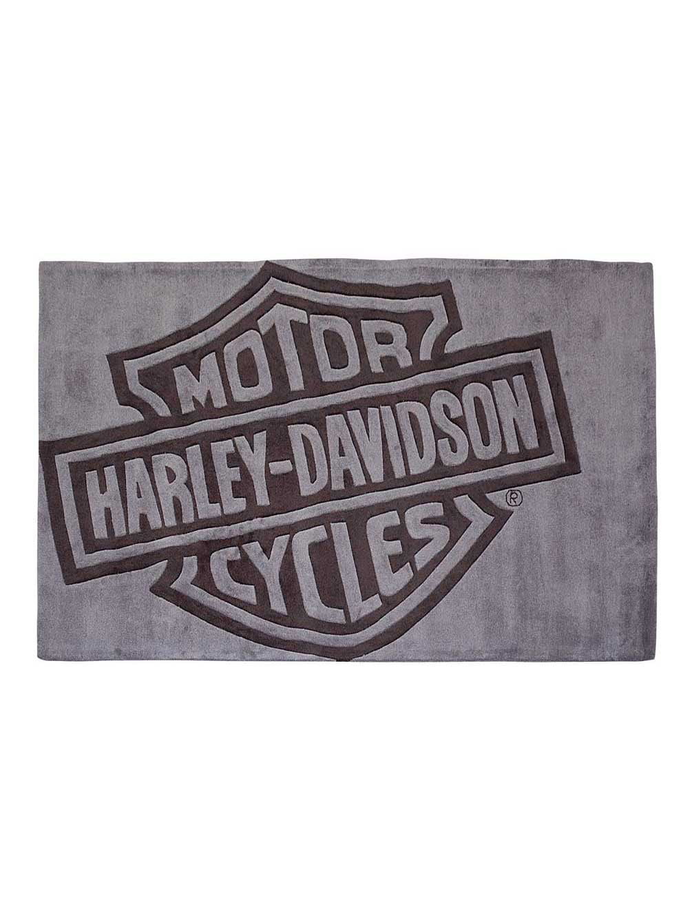 HARLEY DAVIDSON HAND CARVED RUG  HOT PINK 100% Acrylic Bar & Shield Logo 
