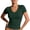 CYZ59-Dark Green, variant on Lumtrix Womens Cotton V Neck Short Sleeve Shirts Slim Fitted Low Cut Tops Summer Basic Crop Tees Going Out T Shirts Fluorescent Green XL