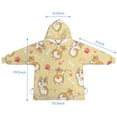 thumbnail image 7 of Corgi Dog and Footprints Blanket Hoodies for Kids 6-13YR Oversize Wearable Blanket Hoodies for Boys Girls Teens, 7 of 7