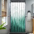 thumbnail image 5 of Teal Misty Forest Shower Curtain Ombre Nature Tree Plants Shower Curtains Fabric Waterproof Mountain Shower Curtain Sets for Bathroom Bath Decor (Teal, 36'''' × 72''''), 5 of 6