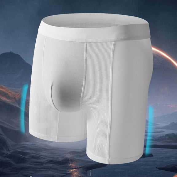 Men's Underwear for Daily Wear — Breathable Ice Silk Quick Drying Comfortable Everyday Briefs for Men, M, White