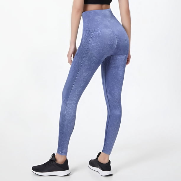 MKLEKYY Leggings para mujer Pantalones de yoga ajustados color melocotón sin costuras lavados para mujer