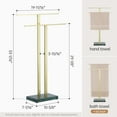 thumbnail image 5 of Standing Towel Rack with Green Natural Marble Base, 2-Tier Luxury Bath Towel Holder Stand for Bathroom Floor, Fits Bath Towel & Hand Towel, 18/8 Stainless Steel Brushed Gold, BTH217-GBZ, 5 of 18