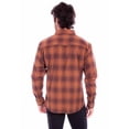 thumbnail image 2 of Scully WO005-BRN-S Men Worn Outs Plaid Shirt, Brown - Small, 2 of 2