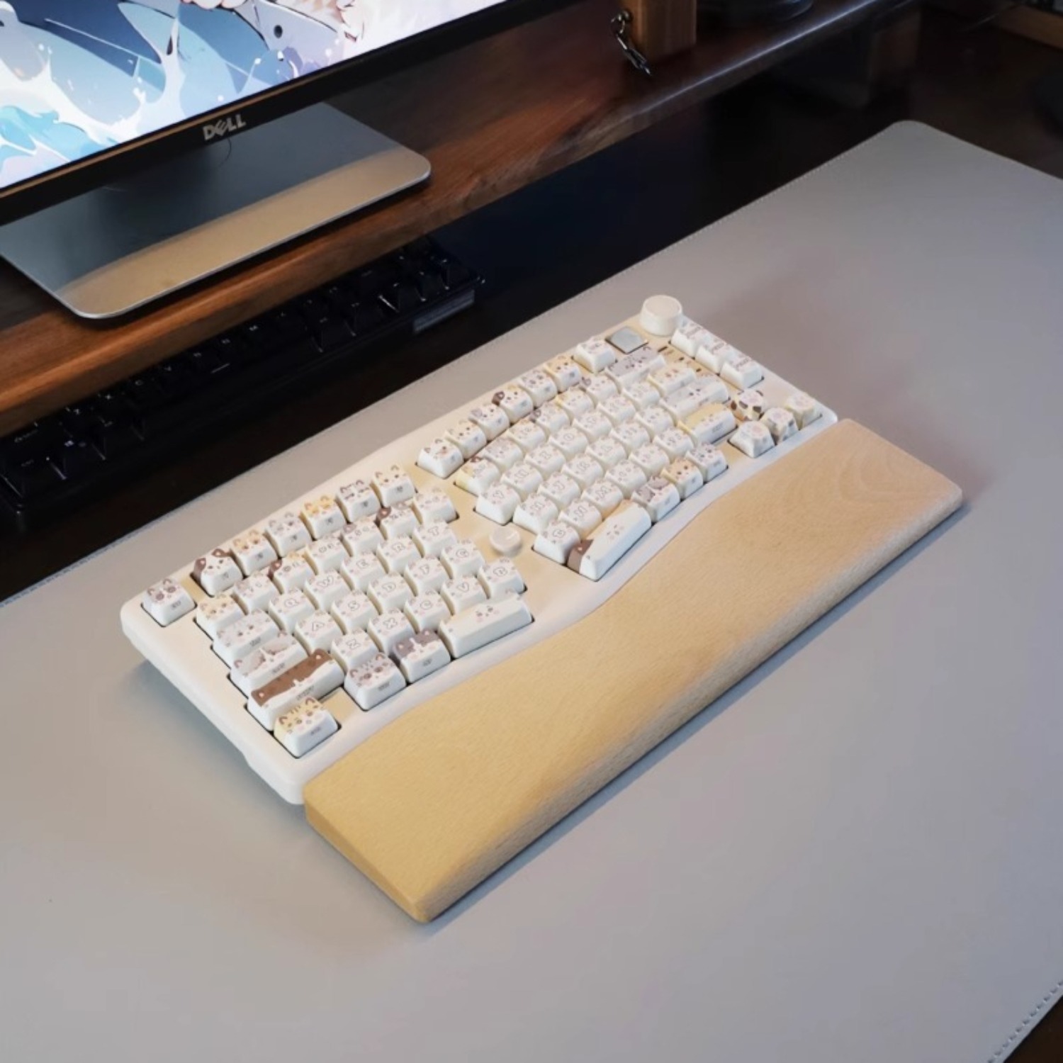 Solid Walnut Keyboard Wrist Rest for Leobog A75 & Hi75 Hi8 Hi98, Ergonomic Alice Layout Palm Rest