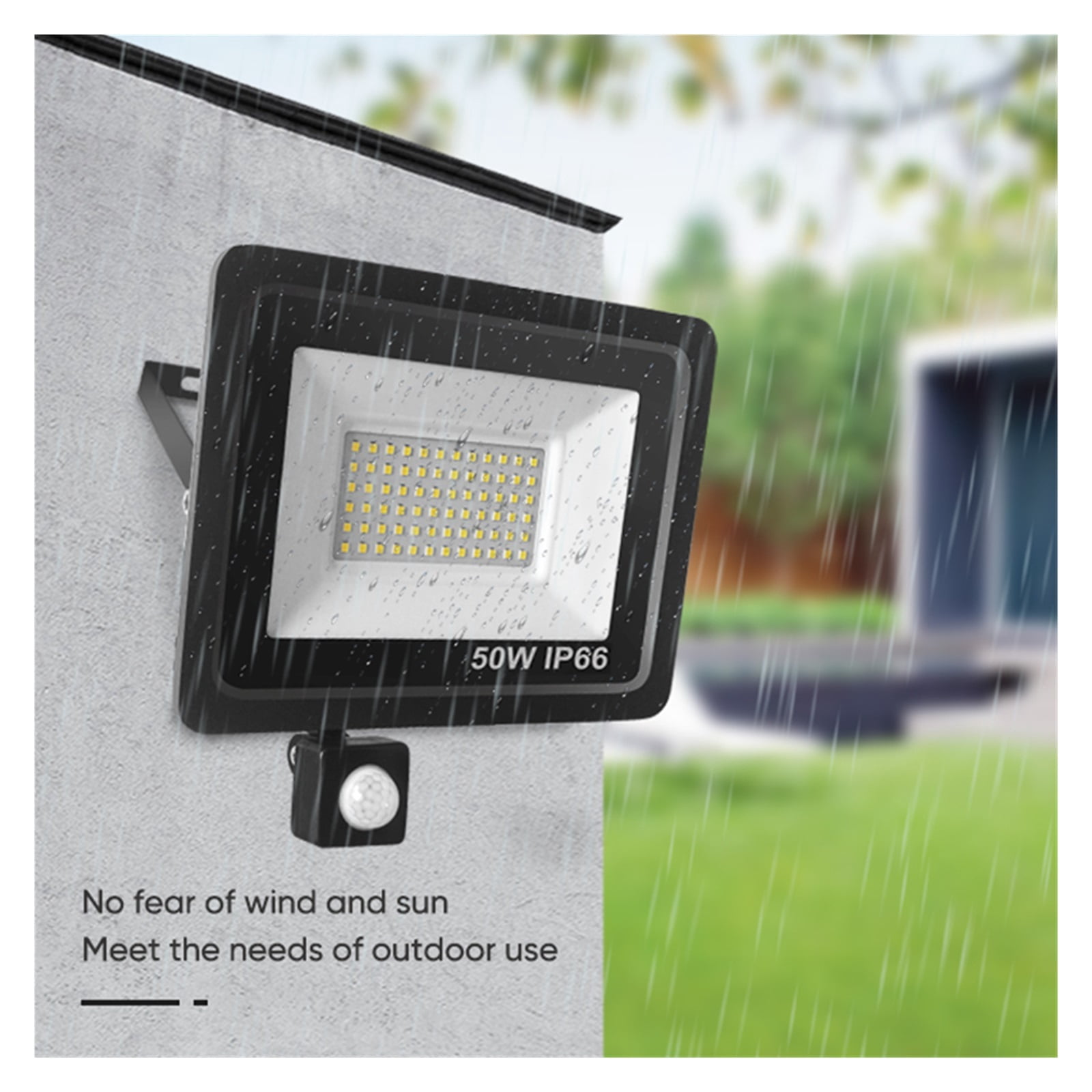LED Floodlight RIP Motion Sensor IP66 Outdoor Waterproof 50W 100W Garden Landscape Spotlight Wall Light - Wide Angle Beam