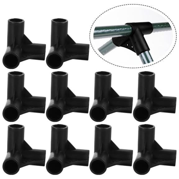 BESTOYARD 10Pcs Four Way Plastic Tube Connectors Black Corner Connectors Made with Premium PP for Greenhouses