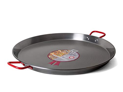Silver UPKOCH 18cm Stainless Steel Paella Pan Restaurant Grade Non-Stick Grill Pan with Double Handles 
