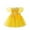 Yellow, variant on Girls Dress For Sparkly Sleeve Sundress With Bow Detail Comfort Fit Little Girl Princess Dress Size 4-5 Years,Orange