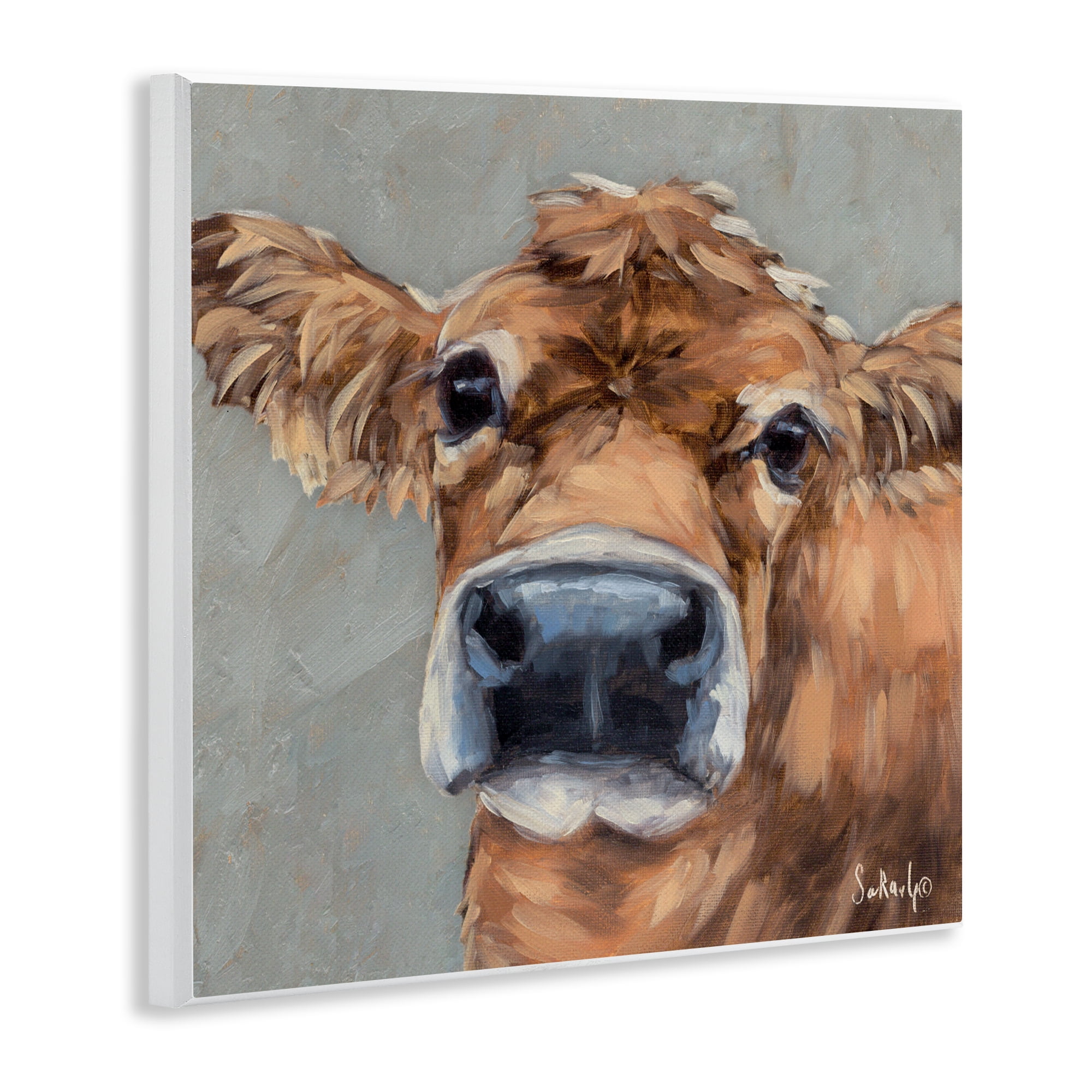 Stupell Industries Freckles The Cow Portrait Wall Plaque Art, design by Sara G. Designs