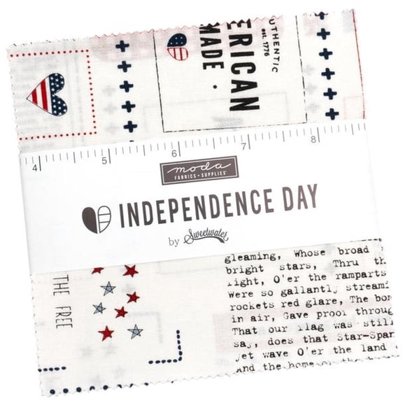 Independence Day Charm Pack by Sweetwater, 42 5-inch Precut Fabric Quilt Squares