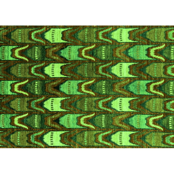 Ahgly Company Indoor Rectangle Abstract Green Modern Area Rugs, 8' x 12'