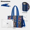 thumbnail image 5 of Teacher Tote Bag,Bernese Mountain and Flower Teacher Utility Tote Bag,Large Work Tote Bags for Women with Multiple Pockets,Top Zipper Closure,13.8x10.6x6.7 Inch, 5 of 5