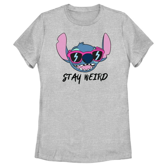 Women's Lilo & Stitch Stay Weird Sunglasses Stitch  Graphic Tee Athletic Heather Large