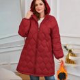 thumbnail image 5 of Cekizud Winter Coats for Women Plus Size Long Hooded Puffer Coat Winter Thermal Outerwear With Side Pockets, XL-5XL, 5 of 6
