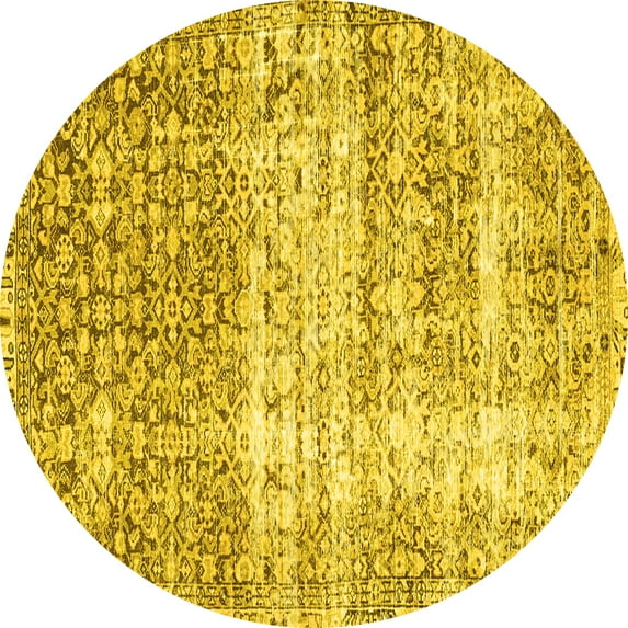 Ahgly Company Indoor Round Persian Yellow Traditional Area Rugs, 6' Round