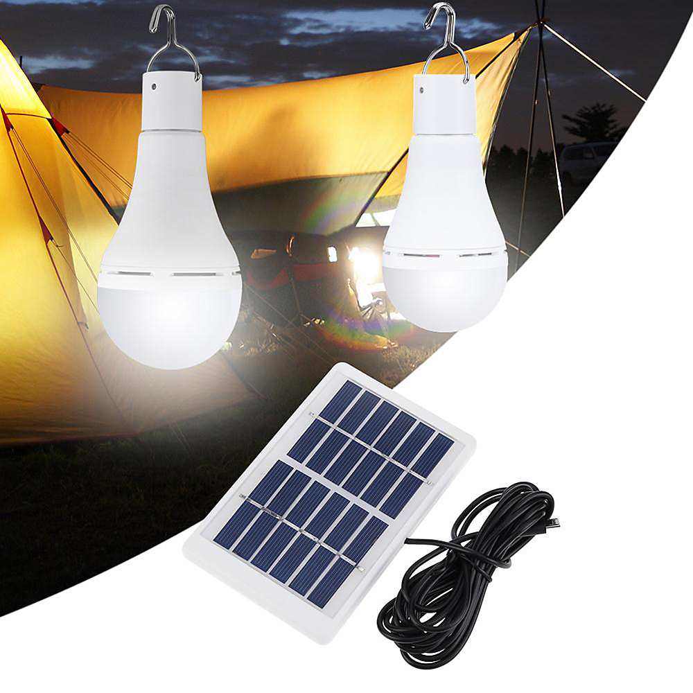 9W / 7W Portable LED Solar Powered Camping Light Bulb Remote Controlled Waterproof Outdoor Hanging Tent Lantern USB Solar Panel Charging Light for Camping Hiking Mountaineering - image 5 of 7