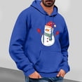 thumbnail image 2 of GuangCheng Mens Christmas,Snowman Printed,Hooded,Sweatshirts,Drawstring,Drop Shoulder,Thick,Warm Coats,Long Sleeve,Pullover,Hoodies, 2 of 5