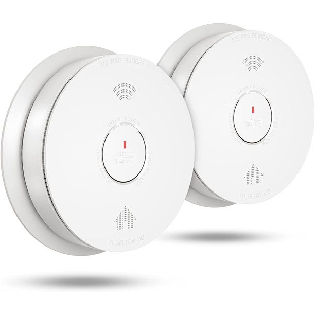Siterwell Smoke & CO Combo Detector Alarm with Voice Speaker, Dual Sensor Fire and Carbon